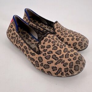 Rothy’s Kids Leopard Loafers Shoes Girls Size 12 FLAWS
